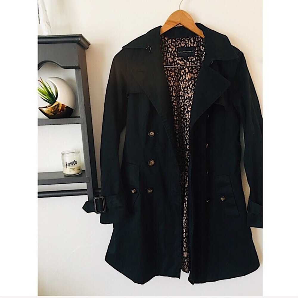 Banana Republic - trench coat leopard print jacket